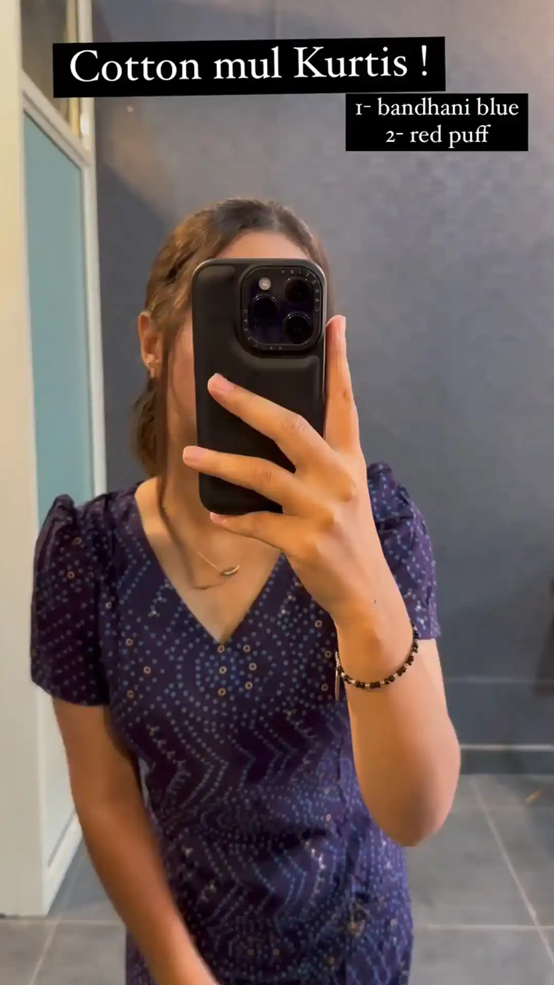 New Womens Blue Cotton Printed Kurti.png